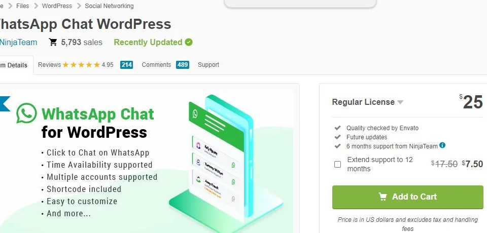 WhatsApp Chat WordPress